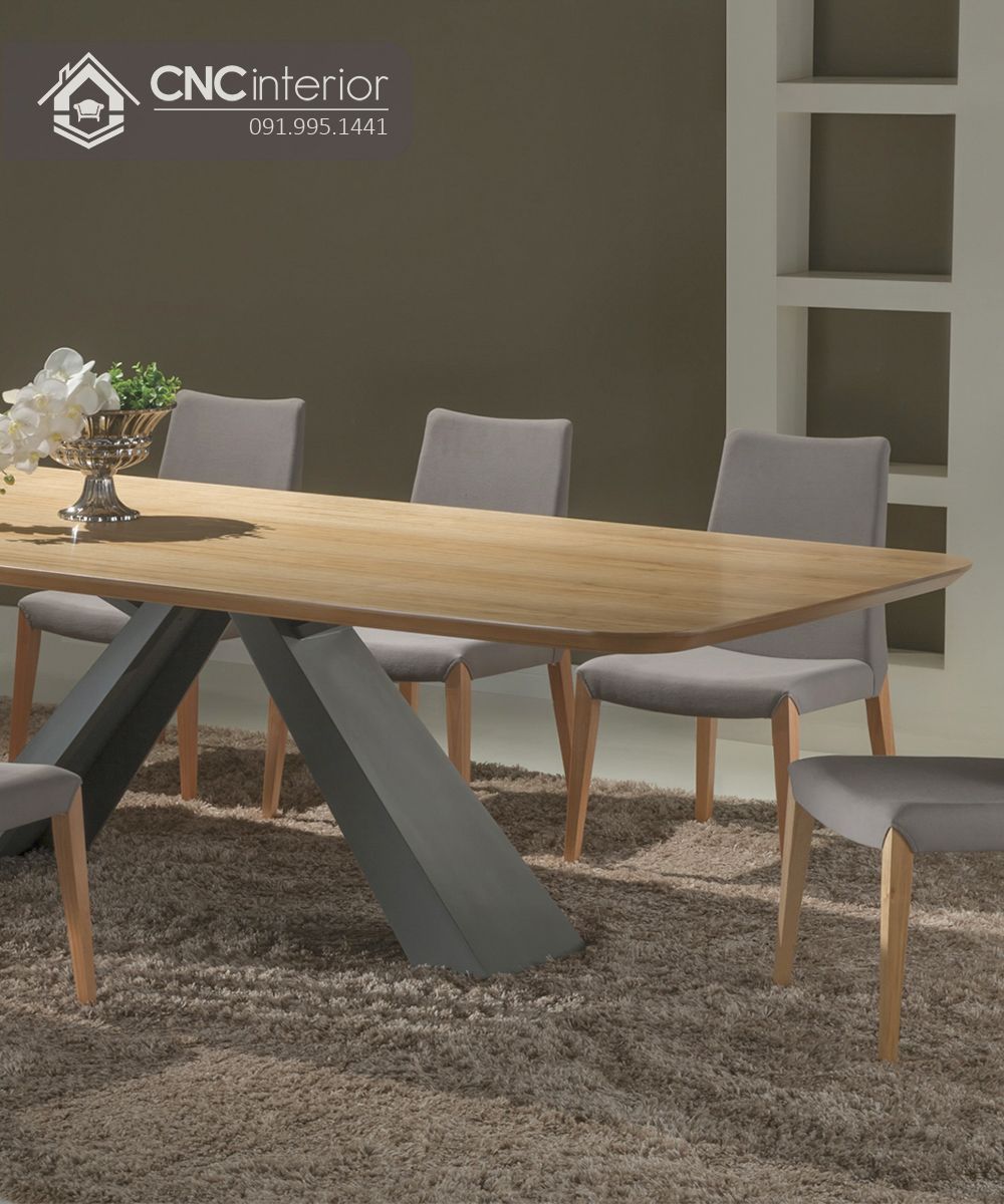 Bộ bàn ăn 8 ghế bằng gỗ sang trọng CNC 04 1