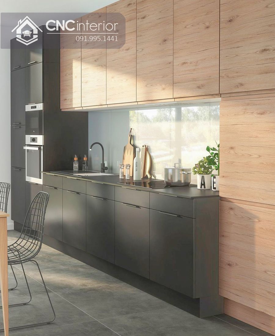 Tủ bếp âm tường đẹp bằng gỗ CNC 48 1
