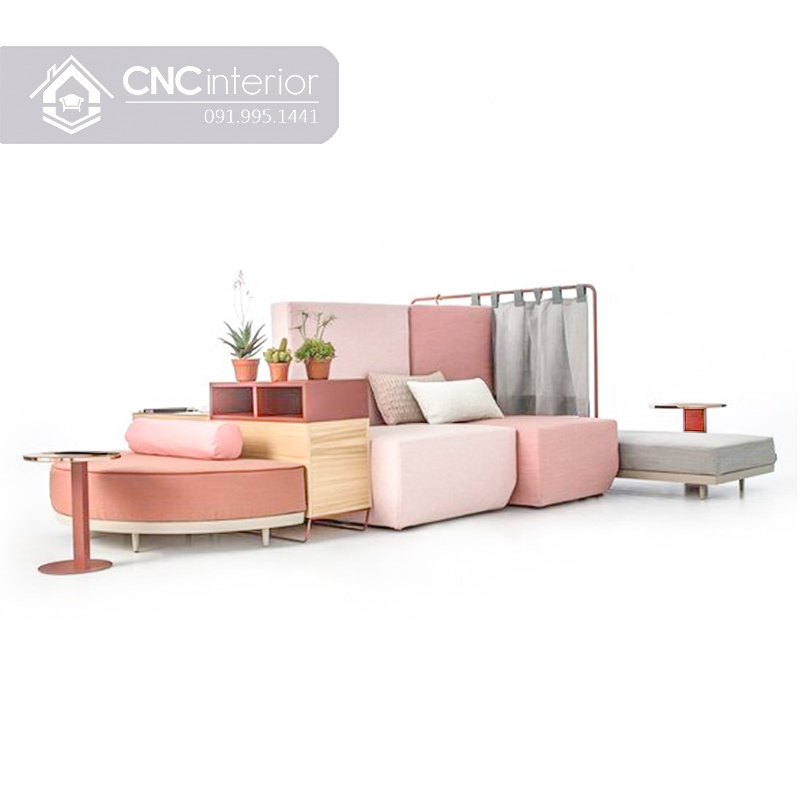 Ghế sofa dài đẹp độc đáo cho quán cafe CNC 37