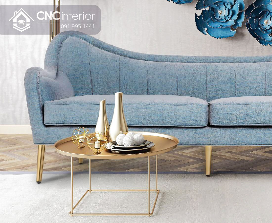  Ghế sofa gỗ bọc nỉ sang trọng cao cấp CNC 04