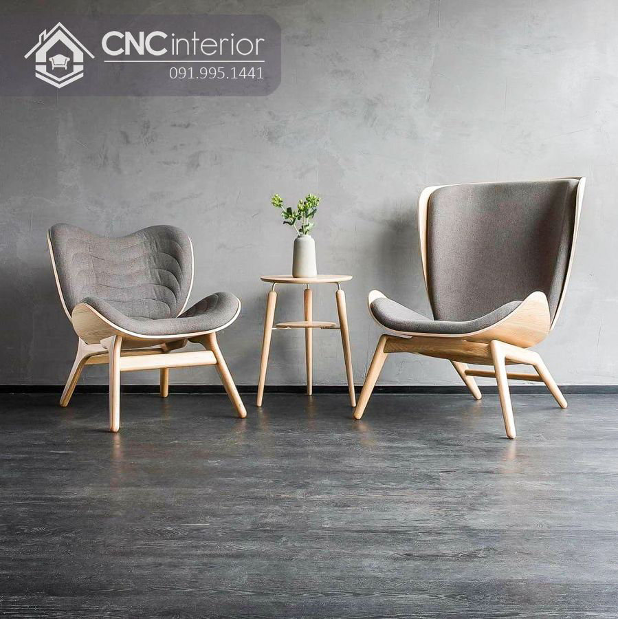 Ghế sofa đơn gỗ sồi cao cấp bền đẹp CNC 05 2
