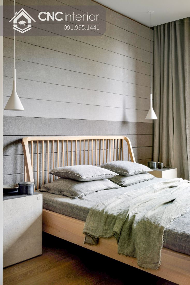 Giường ngủ gỗ tự nhiên bền chắc CNC 14 4