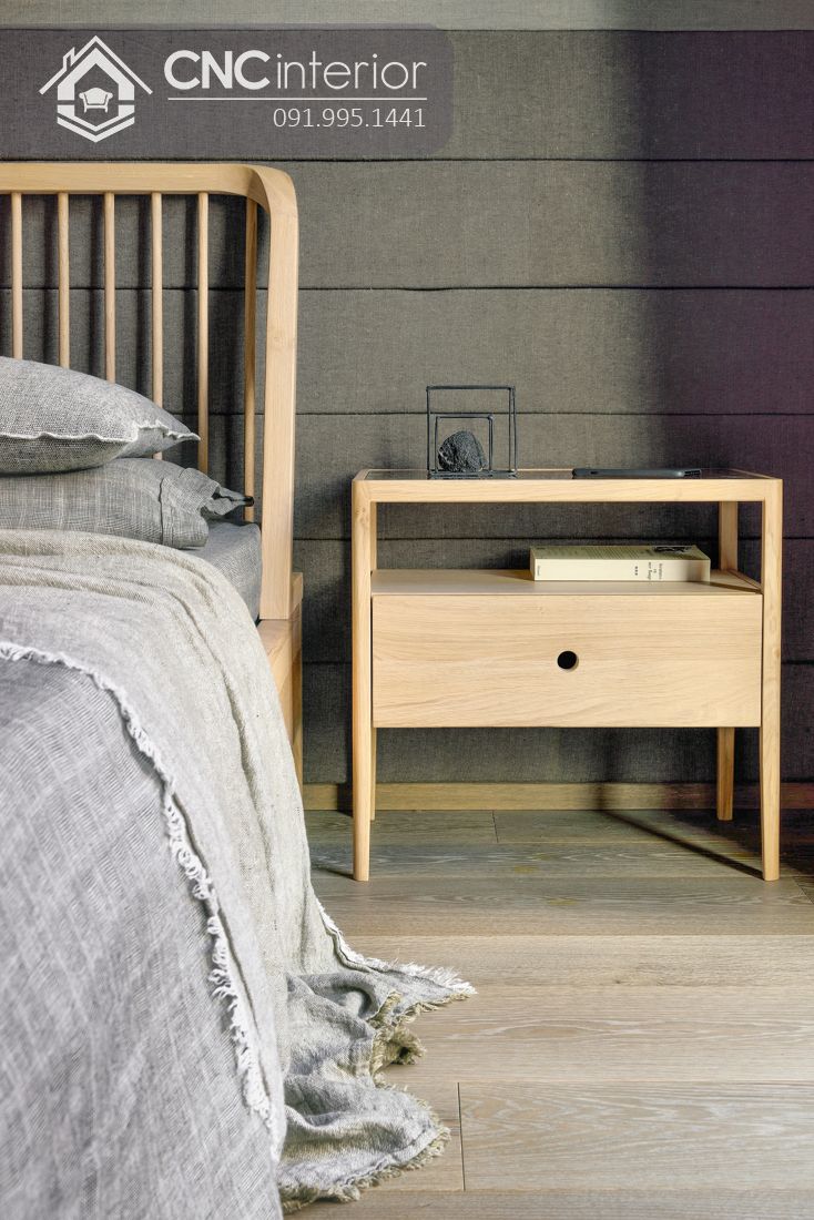 Giường ngủ gỗ tự nhiên bền chắc CNC 14 3