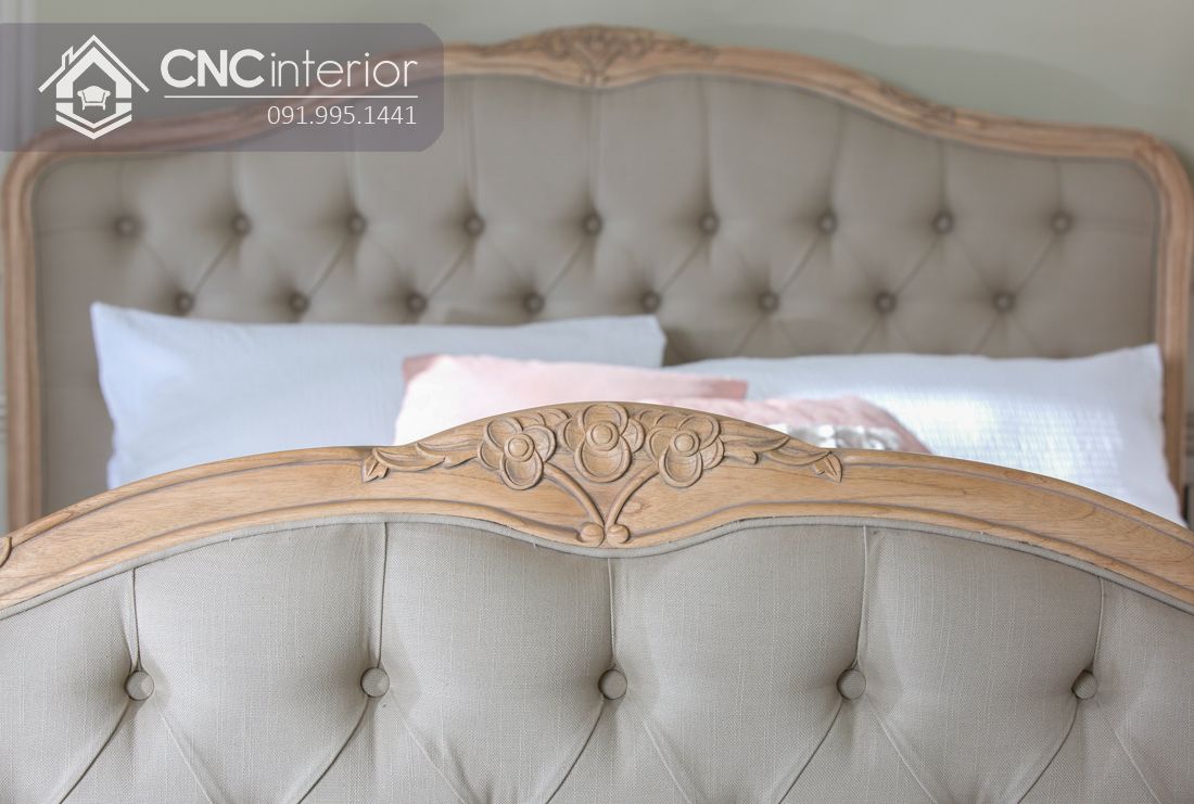 Giường ngủ gỗ tự nhiên đẹp sang trọng CNC 26 3