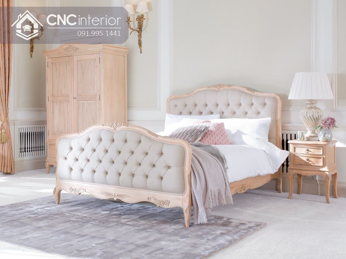 Giường ngủ gỗ tự nhiên đẹp sang trọng CNC 26 1