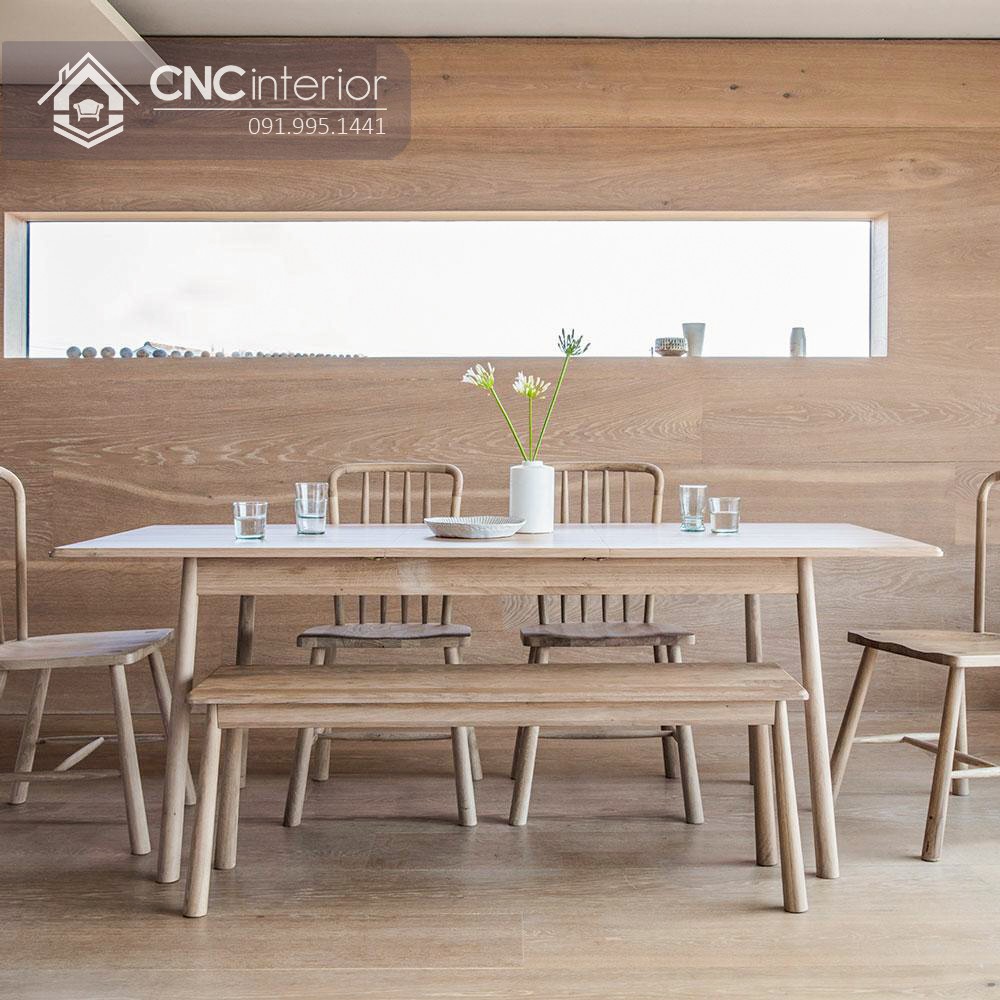 Bộ bàn ăn gỗ phong cách tối giản CNC 50 3