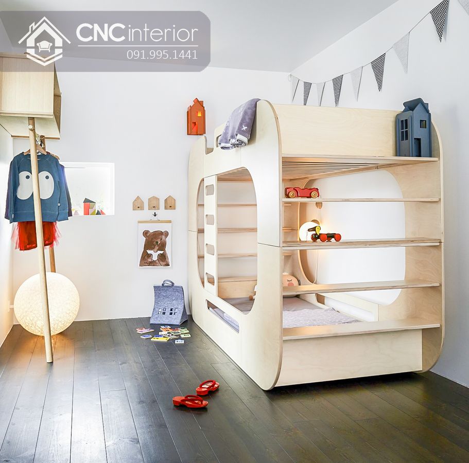 Giường tầng cho bé bằng gỗ công nghiệp CNC 15 2