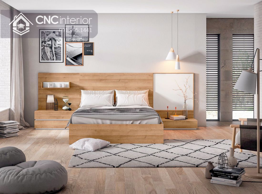 Giường ngủ đẹp phong cách hiện đại CNC 73