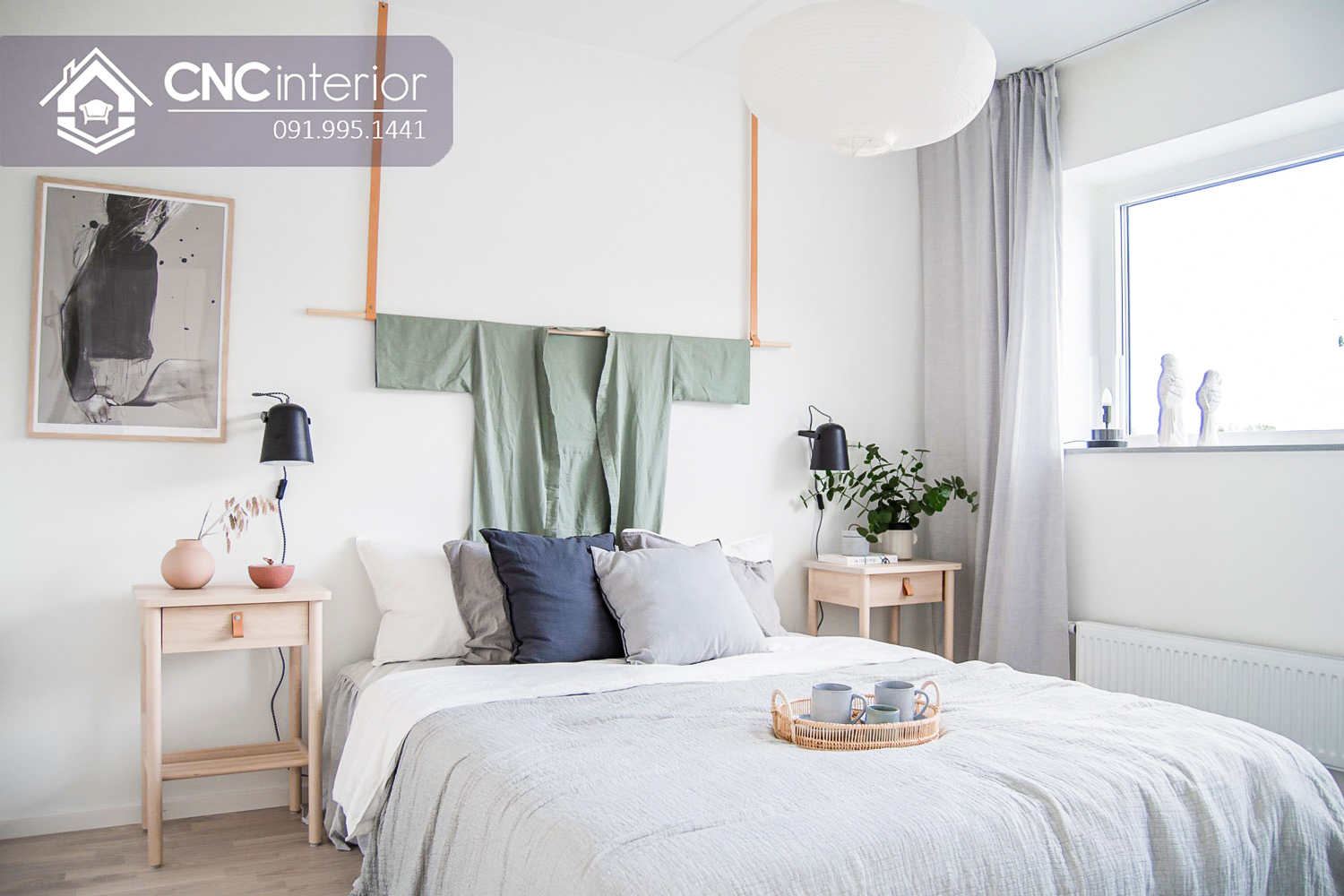 Thiết kế phòng ngủ với tone màu trung tính nhẹ nhàng và tự nhiên 
