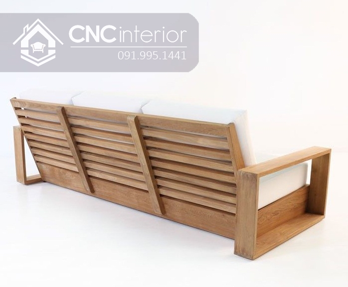 Sofa gỗ nguyên khối đơn giản CNC 09 2