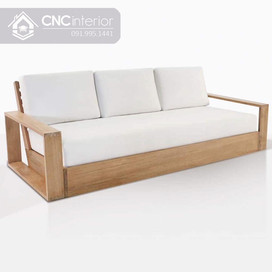Sofa gỗ nguyên khối đơn giản CNC 09 