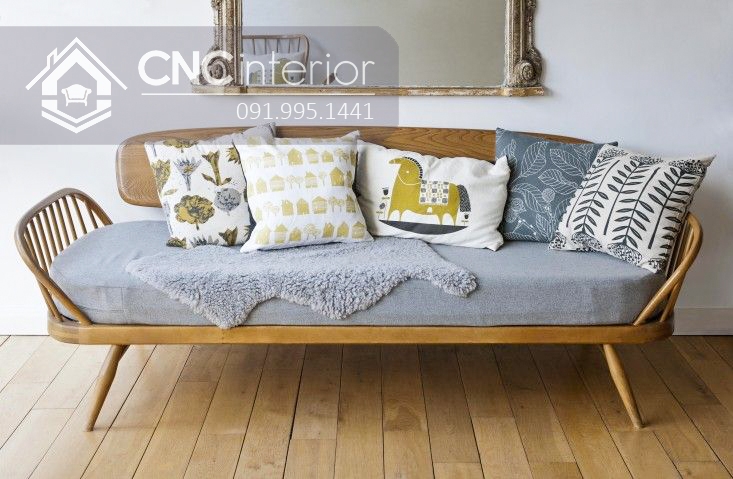 Ghế sofa gỗ sồi uốn cong bắt mắt CNC 22 3