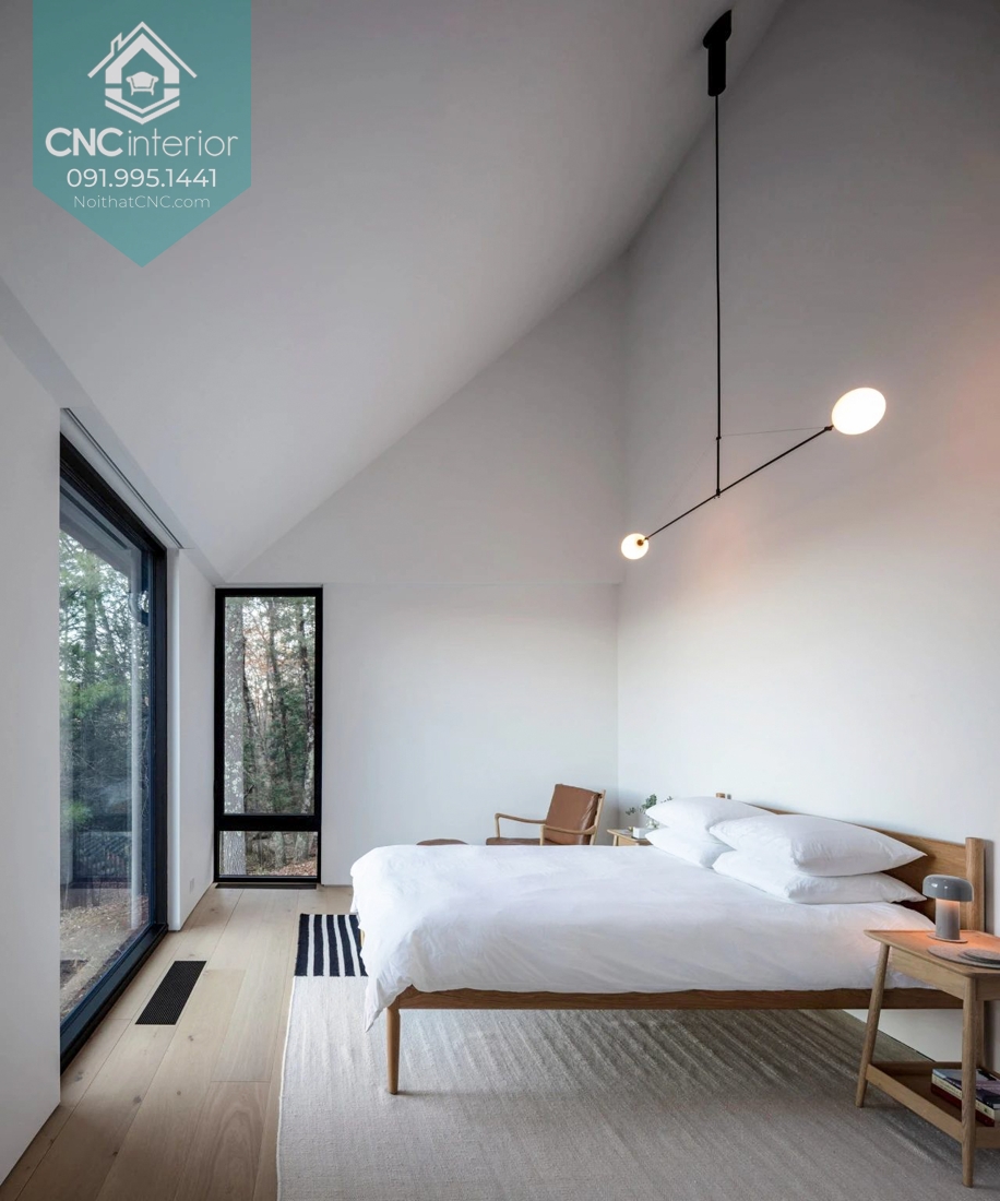 Phòng ngủ tối giản tạo mang đến không khí tự do thư giãn